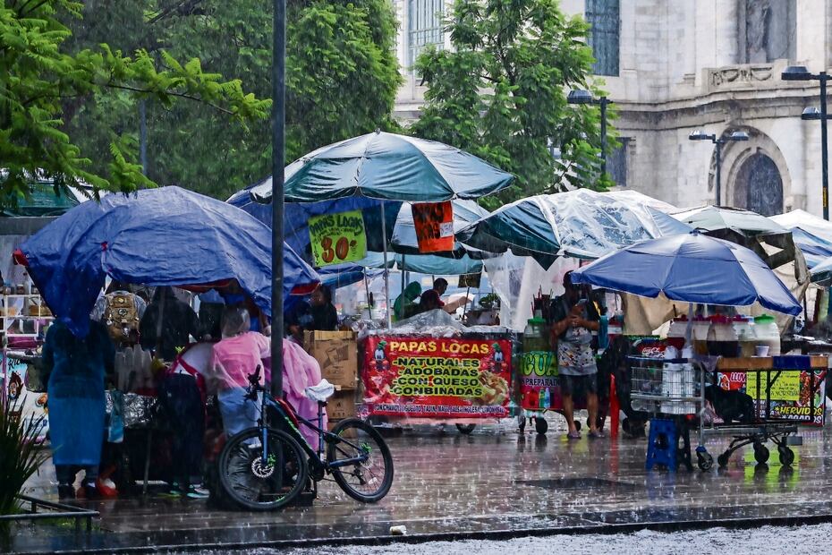 El comercio informal en la explanada de la Alameda Central y hasta la del Palacio de Bellas Artes se ha desbordado sin importar las presencia de lluvias, o en su caso, calor. Foto: Hugo Salvador: | El Universal