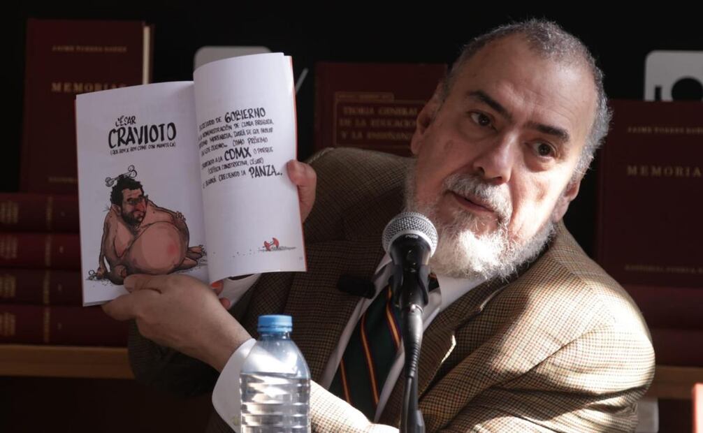 El caricaturista Paco Calderón en la presentación del libro de su colega Chavo del Toro. 6 de febrero de 2025 Foto: Carlos Mejía/EL UNIVERSAL