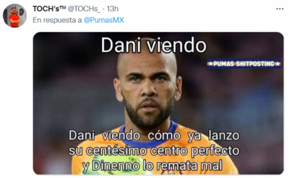 Dani Alves debutó con Pumas y los memes no lo perdonan