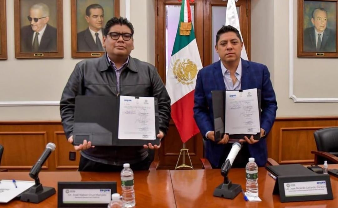 El gobierno del Estado y el Coneval firmaron un convenio de colaboración para fortalecer los programas sociales con apoyo de la información estadística. Foto: Especial