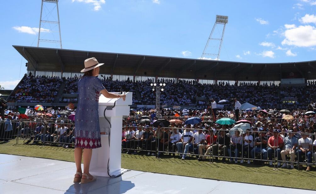 Presidenta Claudia Sheinbaum durante su gira en el estado de Baja California Sur (27/09/2025). Foto: Presidencia