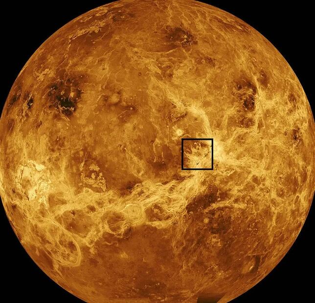 Imagen ilustrativa. Maat Mons, un volcán en Venus. Foto: NASA/JPL-Caltech.