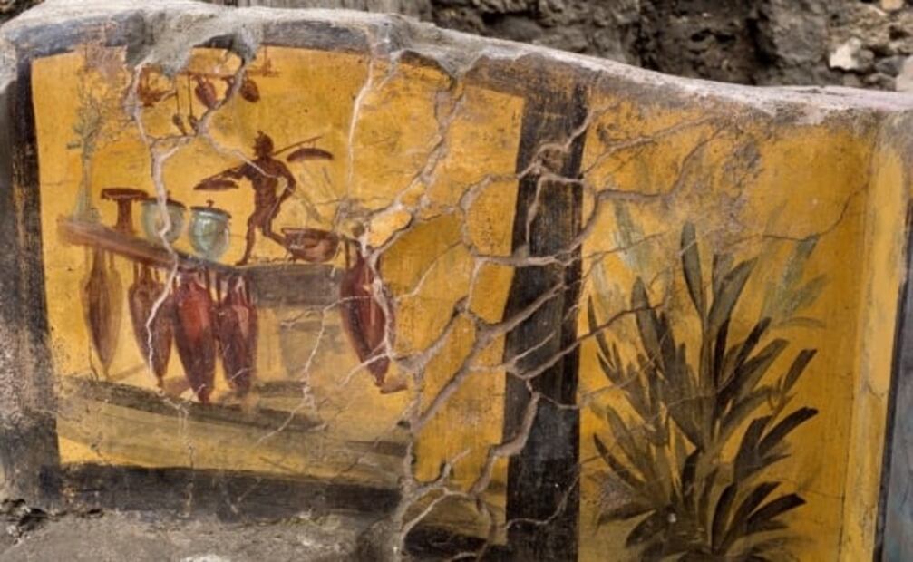 Descubren en Pompeya un "restaurante" aún con alimentos y los orígenes de la comida para llevar