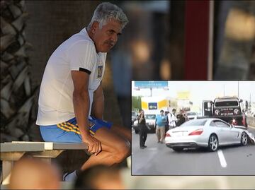 'Tuca' Ferretti tiene fuerte accidente en la carretera