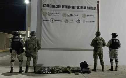 Descubren campamento del crimen organizado en Sinaloa; aseguran fusiles, artefactos explosivos, chalecos balísticos y vehículos 