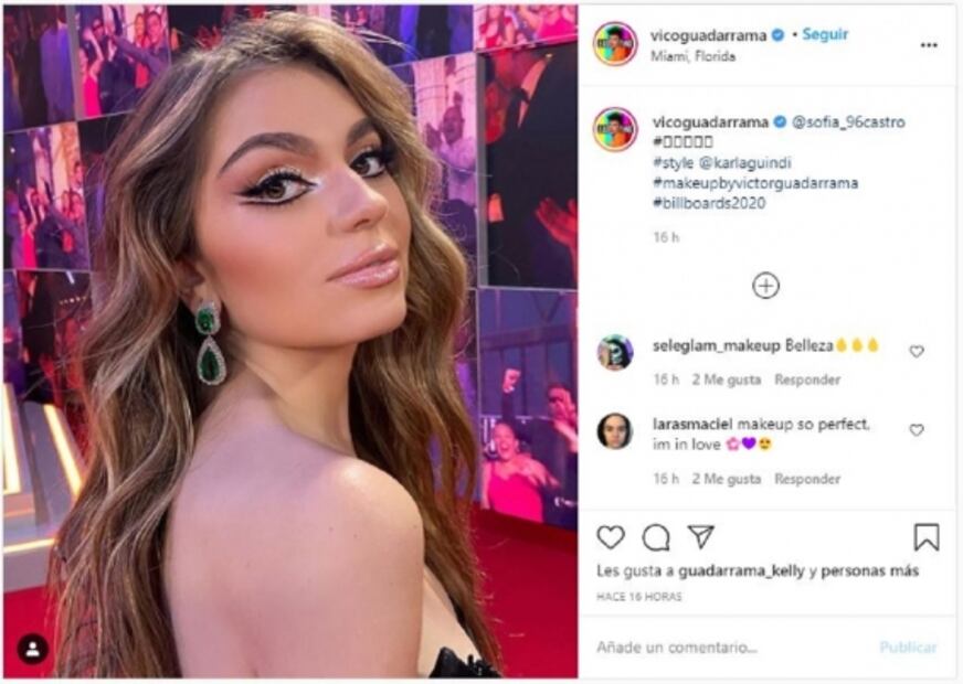 El impactante look de Sofía Castro con un vestido negro satinado