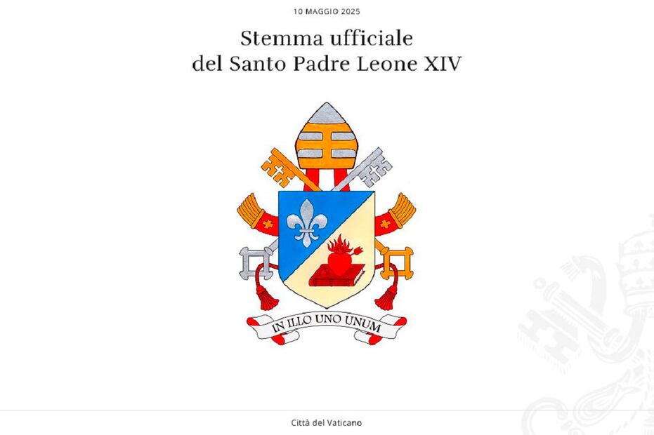 Vista del emblema del papa León XIV. Foto: EFE