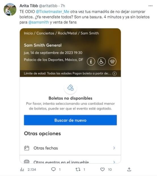 ¡Otra vez, Ticketmaster! Fans se quejan de preventa de boletos para Sam Smith 