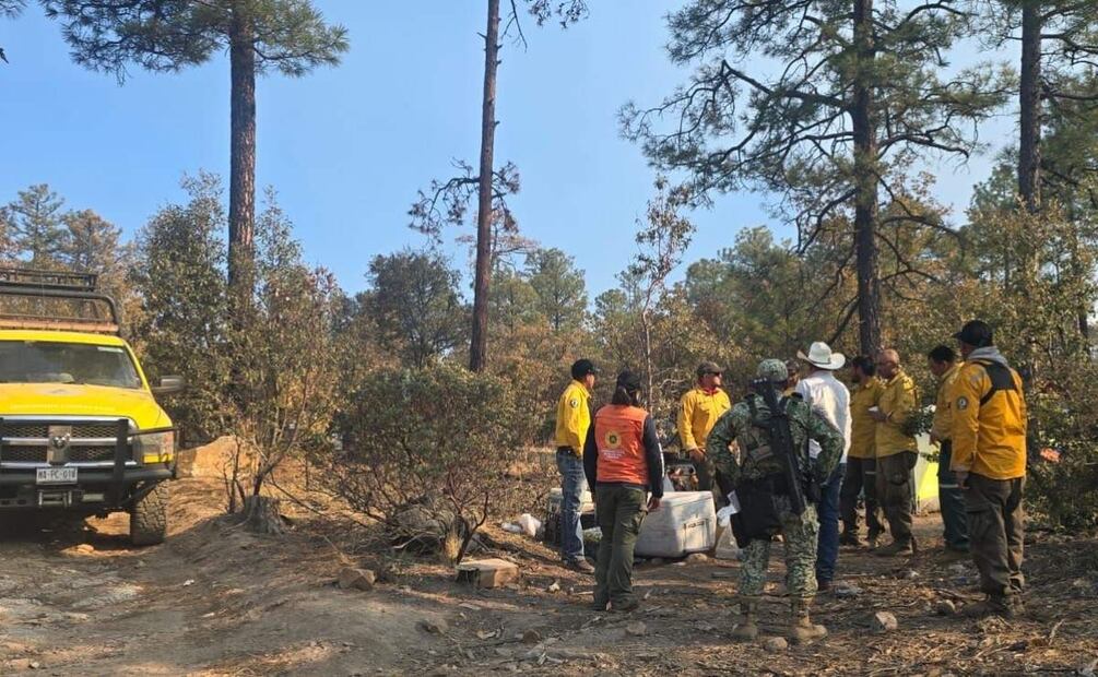 Brigadistas combaten siniestros en distintos puntos de Chihuahua (25/03/2025). Foto: Especial