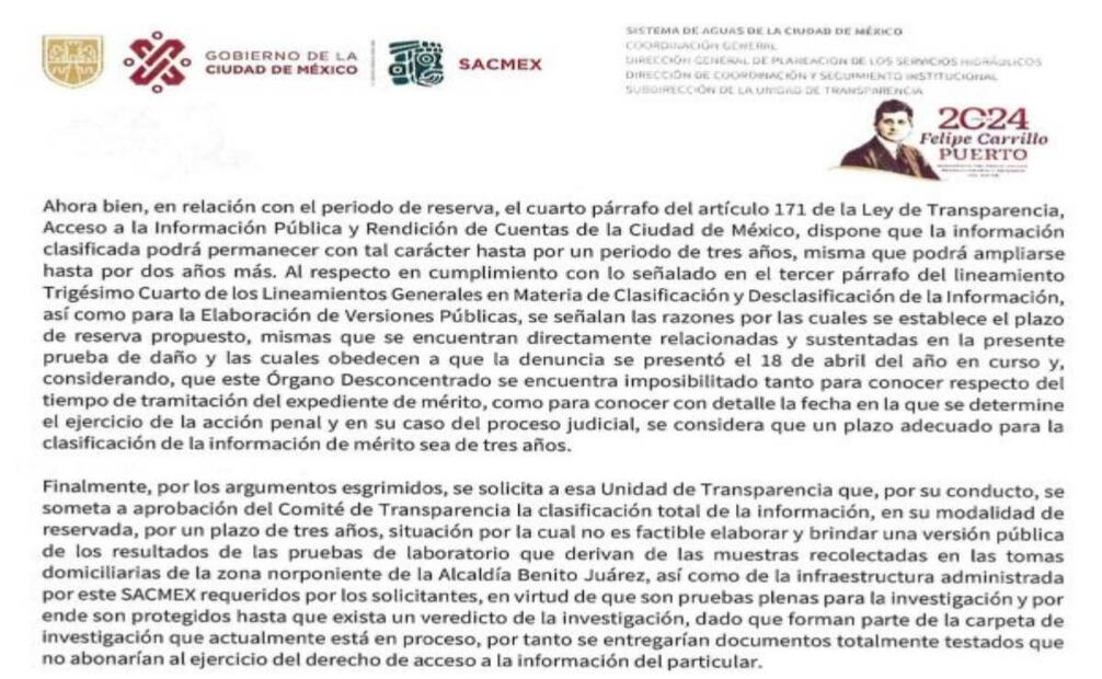 Documento de solicitud de "El Sabueso" de Animal Político Foto: Animal Político