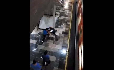 Captan en video pelea entre 2 hombres en Metro Chabacano