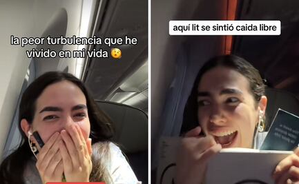 VIDEO: La divertida reacción de una joven ante una turbulencia en su vuelo: "se siente como gelatina"