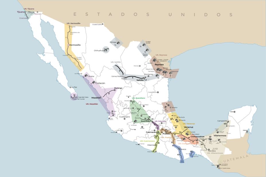 Mapa de la infraestructura operada por Capufe. Foto: Capufe