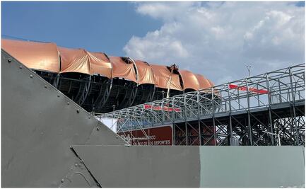 Se intensifican trabajos para cubrir totalmente el domo del Estadio GNP Seguros