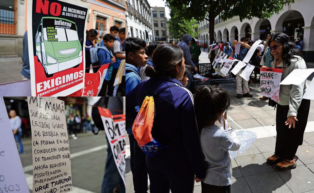 El colectivo No al Tarifazo Edomex reiteró su rechazo al aumento en el transporte público y mostró las acciones indebidas de operadores. Fotos: Arturo Hernández / EL UNIVERSAL