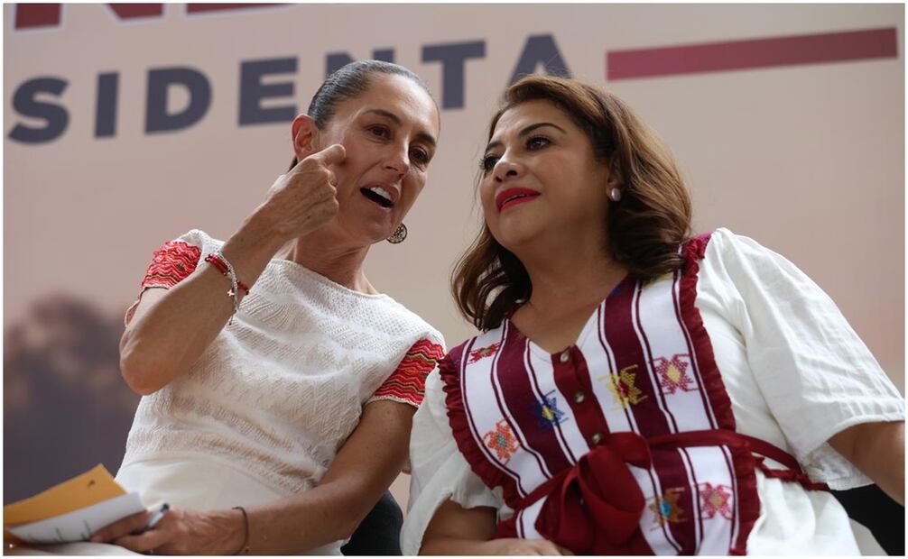 Claudia Sheinbaum y Clara Brugada en Milpa Alta. Foto: Diego Simón/EL UNIVERSAL