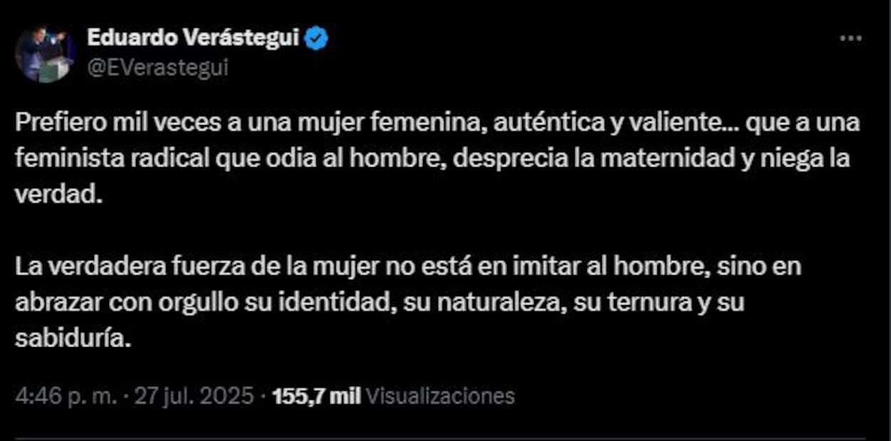 Eduardo Verástegui responde a críticas tras sus publicaciones sobre feminismo. Foto: Captura de pantalla