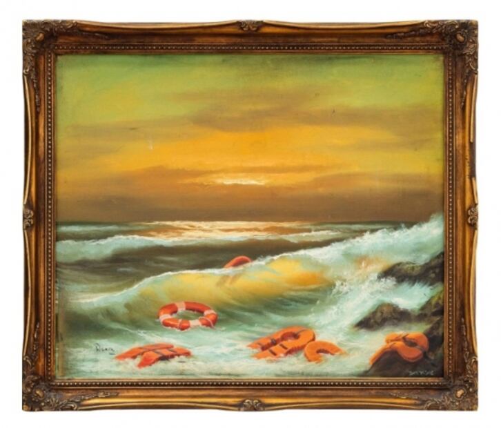 Con arte sobre migración, Banksy recauda fondos para hospital en Belén