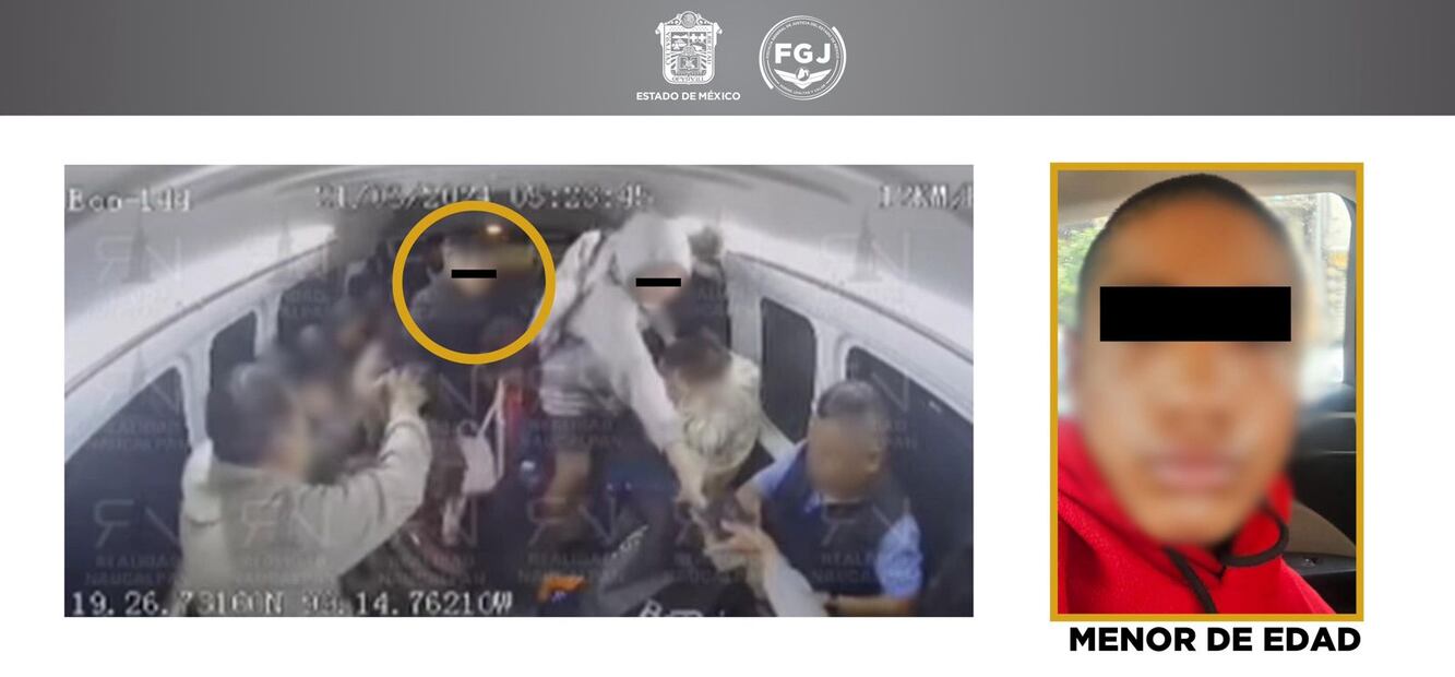 Ambos jóvenes son investigados por su probable intervención en el robo con violencia a usuarios de una unidad de transporte público en Naucalpan. Foto: Especial