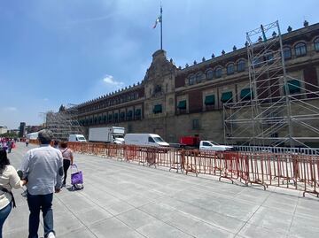Inicia blindaje del Zócalo capitalino previo al sexto informe de gobierno de AMLO