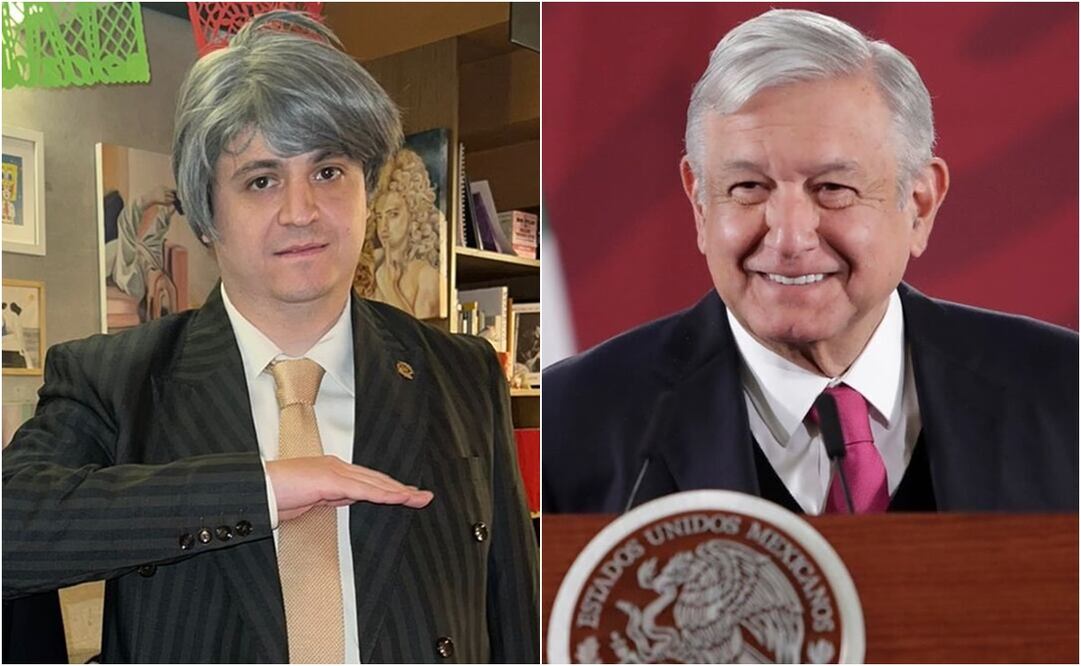 El standupero compartió su disfraz del expresidente Andrés Manuel López Obrador. Foto: X y EL UNIVERSAL