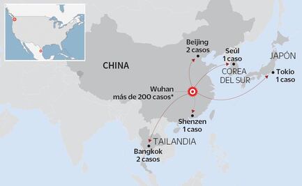 De Wuhan, China, a América, así se expande el coronavirus. Animación