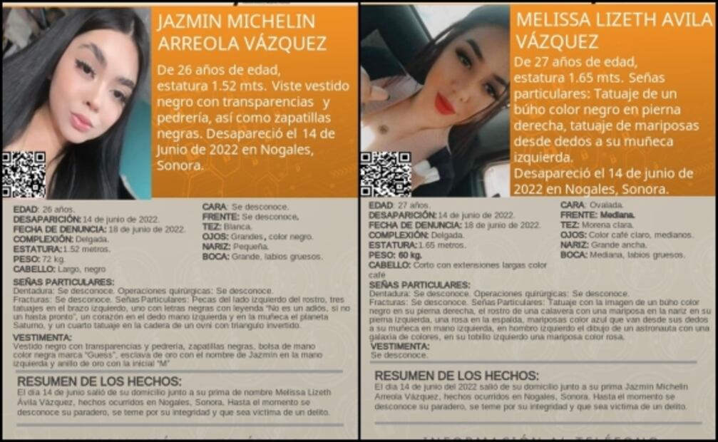 Marchan por Melissa Lizeth y Jazmín Michelin, primas desaparecidas en Nogales, Sonora