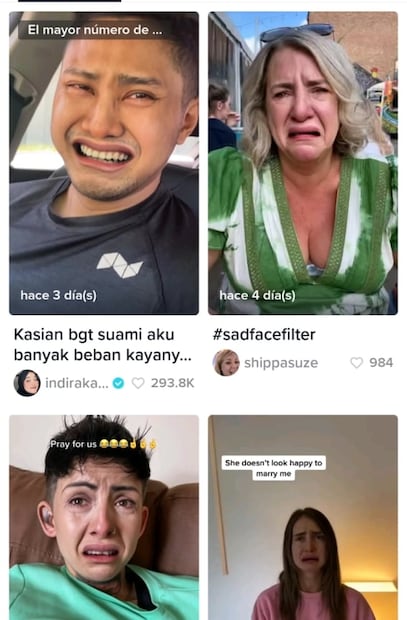 Cómo usar el filtro sad face de Snapchat en TikTok