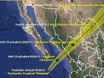 “Pamela” se degrada a tormenta tropical