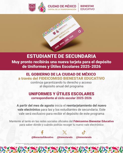 Apoyo de uniformes y útiles escolares a estudiantes de secundaria / Fibien