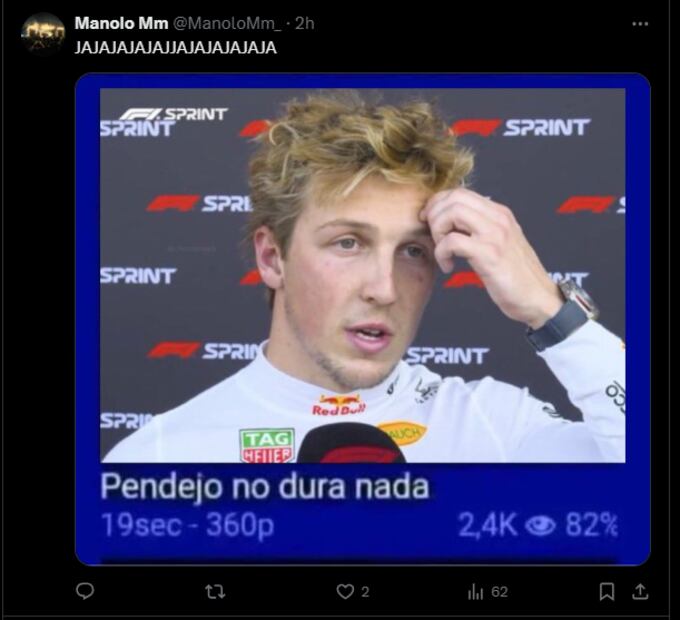 Los MEJORES MEMES de la salida de Liam Lawson de Red Bull