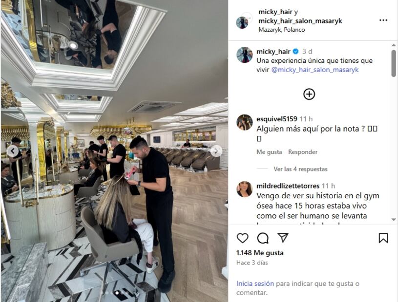 Micky Hair: esta fue la última publicación de Miguel de la Mora, el famoso estilista, en Instagram. Fuente: Instagram Micky Hair