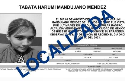 Localizan con vida a Tabata Harumi, menor desaparecida en la Venustiano Carranza