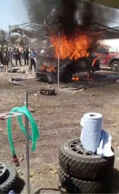 Se incendia auto de piloto mexicano en Rally de Guanajuato 