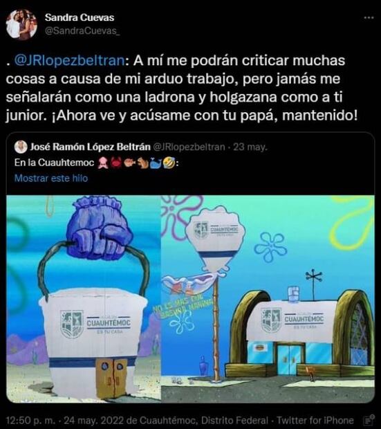 Hijo de AMLO critica con meme política de rótulos de Sandra Cuevas, alcaldesa de la Cuauhtémoc