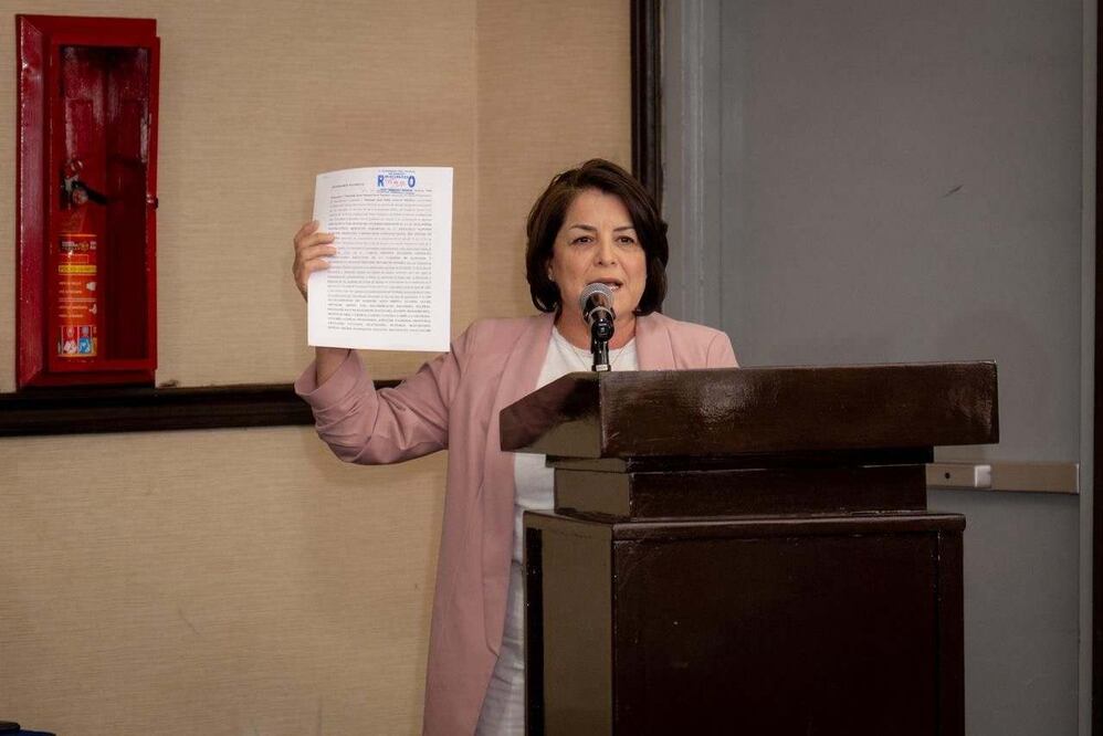 La diputada Gabriela Félix Bojórquez denunció actos de censura en su contra durante una sesión legislativa, donde incluso le fue retirado el uso del micrófono. Foto: Especial