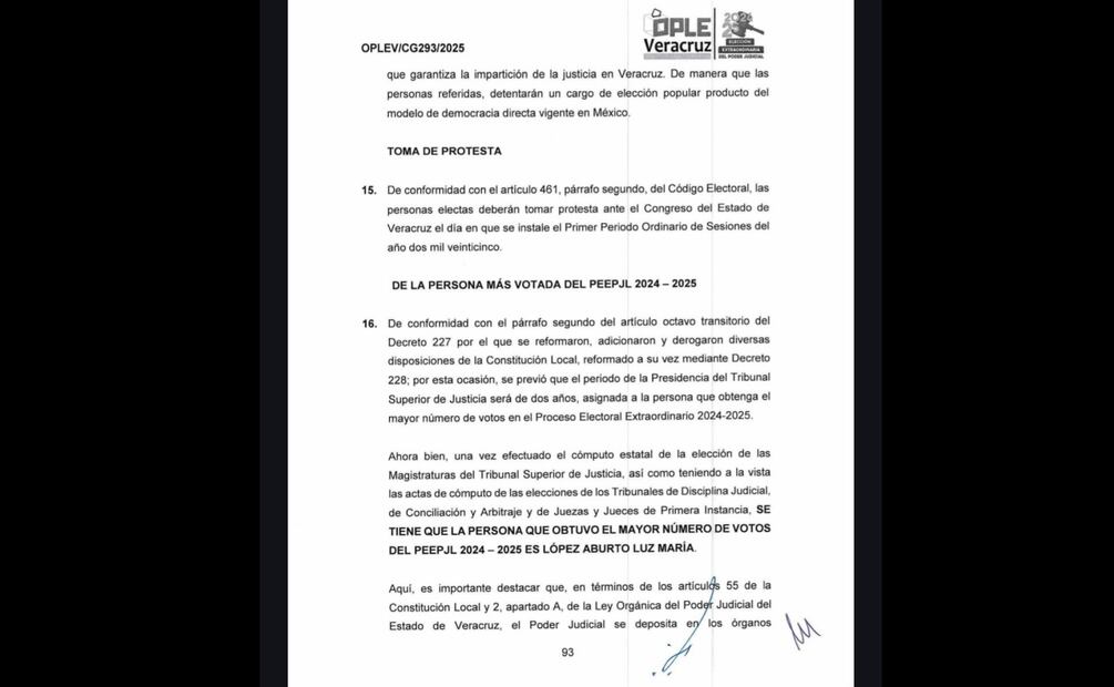 Resuelven conflicto por presidencia del TSJ en Veracruz (03/07/2025). Foto: Especial