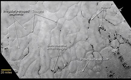 Hallan planicie helada en "corazón" de Plutón