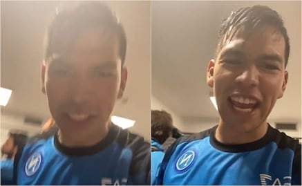 Chucky Lozano en pleno festejo con el Napoli: Viva México Cabr...