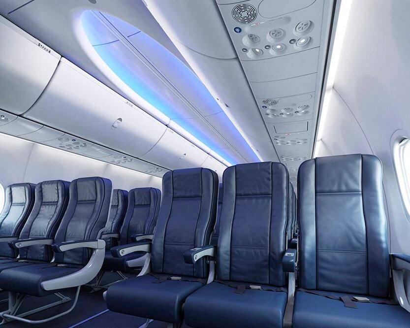 Interior de un Boeing 737-800. Foto ilustrativa: Boeing