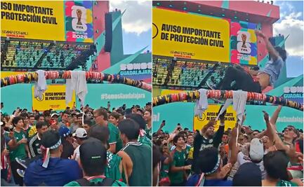 Mexicanos crean puente de vasos en FIFA Fan Fest y lanzan a personas por encima; video se viraliza en redes
