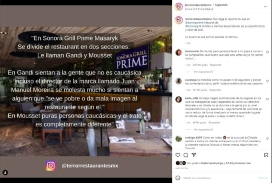 Sonora Grill es señalado por prácticas racistas y de discriminación
