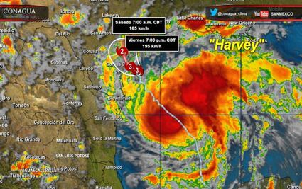 Nuevo León y Tamaulipas registran lluvias y vientos por “Harvey”