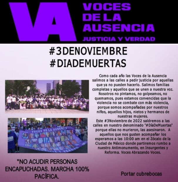 Día de las Muertas: colectivos feministas marchan en la CDMX; exigen justicia por feminicidios en el país 