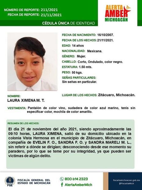 Cuatro niñas de Zitácuaro llevan desaparecidas casi un mes; autoridades piden colaboración a estados 