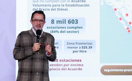 Profeco reconoce a gasolineros por respetar acuerdo del precio del diésel; registra cumplimiento del 84% del sector