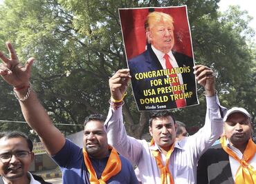 Ultraderechistas de la India festejan triunfo del "rey del mundo" Trump
