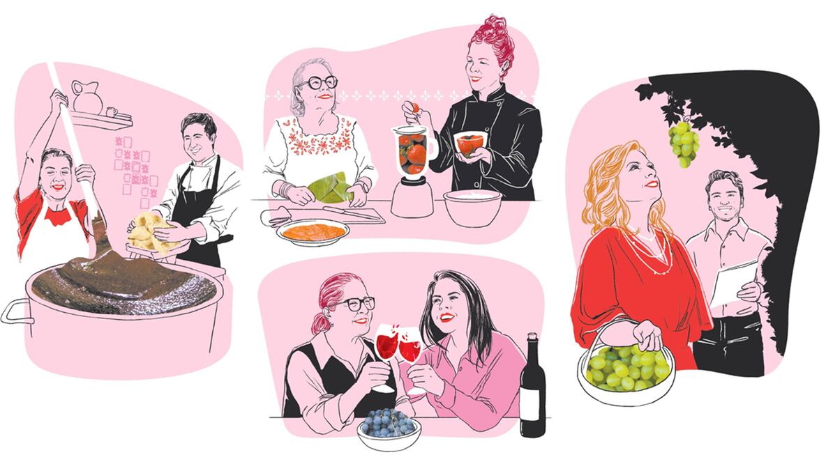Día de las madres. Dinastías gastronómicas y vinícolas. Ilustración: Ani Cortés / EL UNIVERSAL