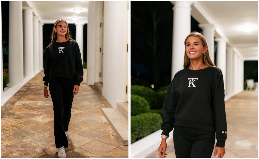 La nieta de Donald Trump, Kai lanzó su propia línea de sudaderas. Foto: Kai Trump Shop
