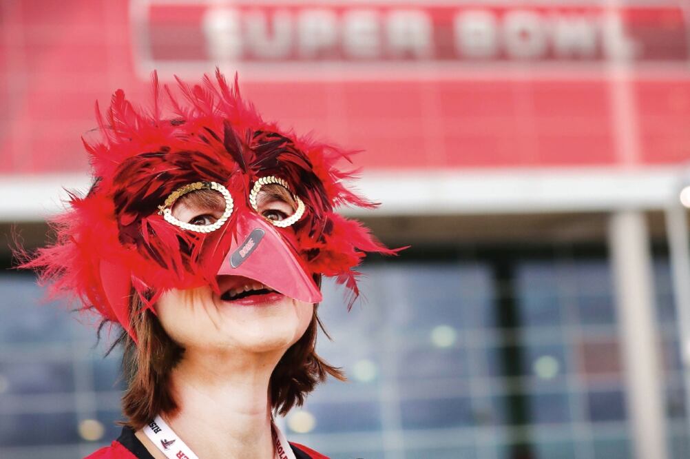 Una dama perdió la compostura con una máscara de Falcons (DANIEL POWERS. USA TODAY SPORTS)